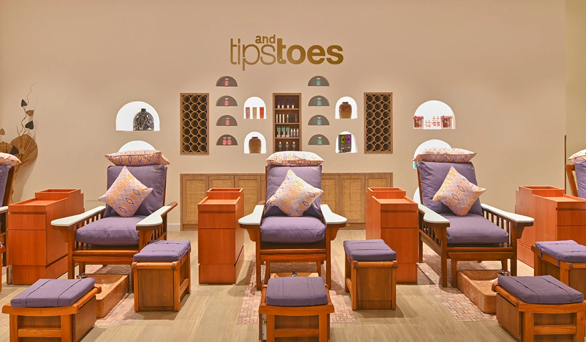 The Nail Spa Arabian Ranches www.thenailspa.com | Nail spa, Ceiling lights,  Design